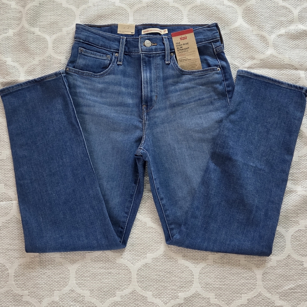 Levi's Women's 724 High Rise Slim Straight Jeans - Blue Size 4/w27